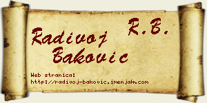 Radivoj Baković vizit kartica